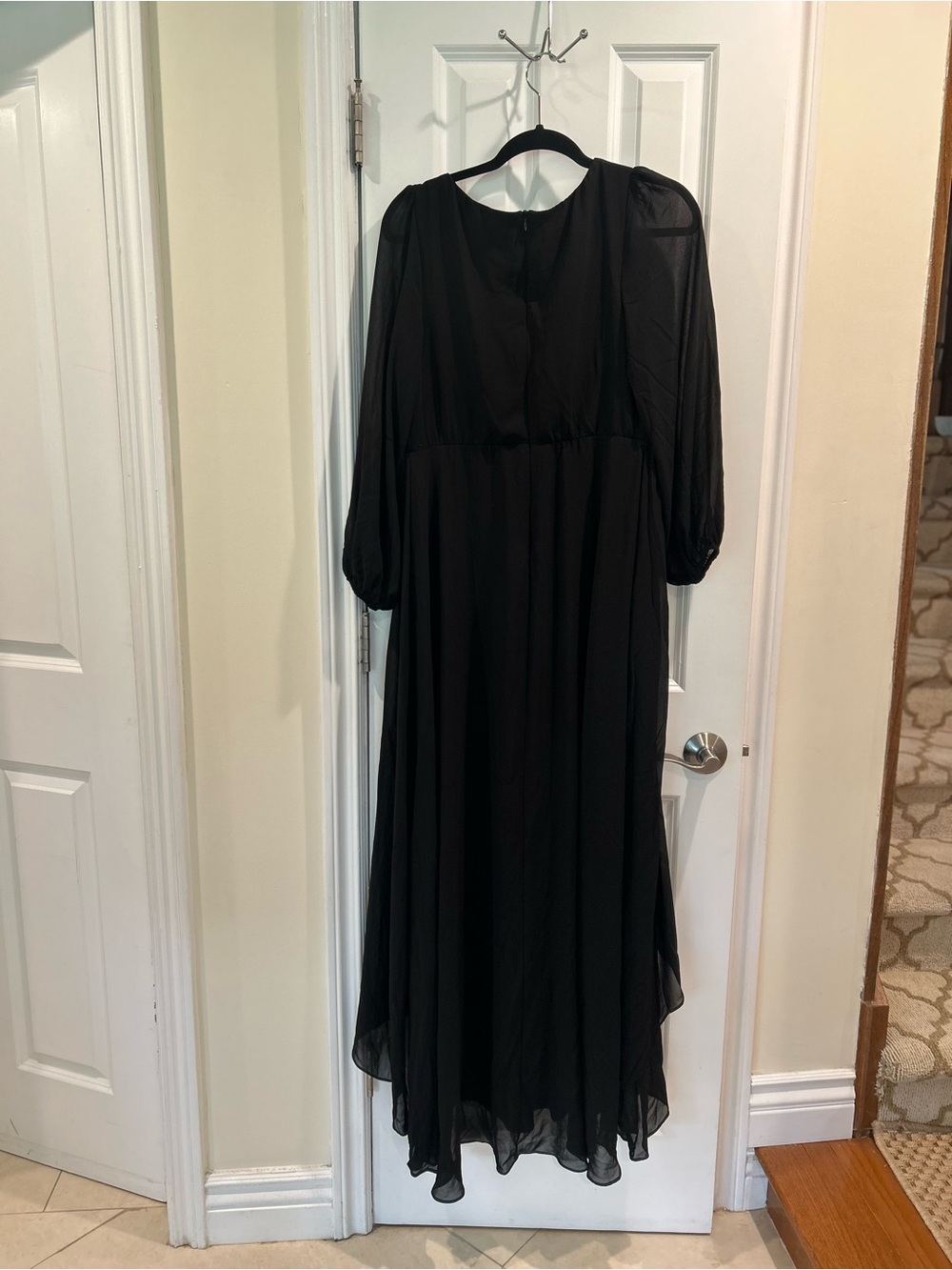 New Ever Pretty black Chiffon High-Low Maxi Dress Plus Size 12 Formal - Picture 4 of 7